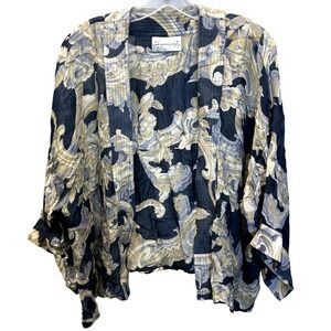 ONE HUNDRED STARS Baroque Print Flowy Kimono Jacket Top Women's One Size OS
